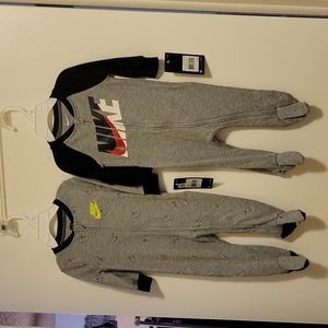 NWT: NIKE 6 month printed, footed coverall/onesie Bundle